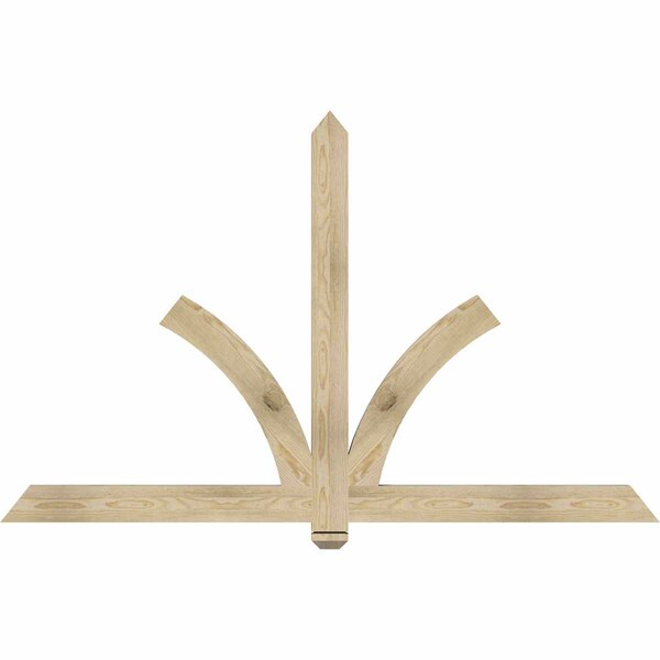 Ekena Millwork Redmond Rough Sawn Timber Gable Bracket, Douglas Fir, 72"W x 45"H x 2"D x 4"F, 15/12 Pitch GBW072X45X0204RED00RDF - main